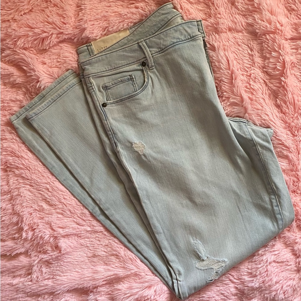 Ann Taylor Loft Curvy Skinny Stretch Light Wash Jeans